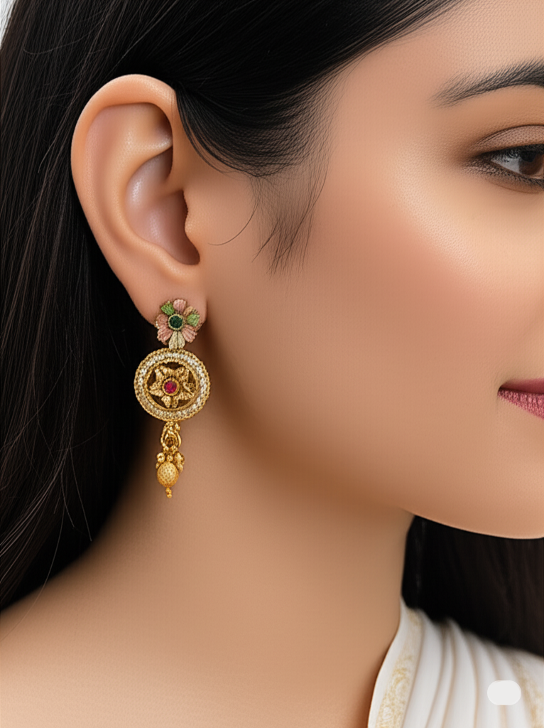 Golden Petal Cascade Earrings
