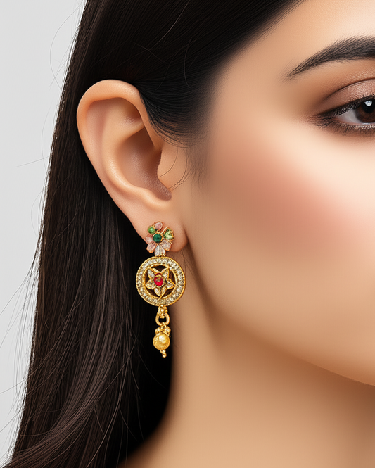 Golden Petal Cascade Earrings
